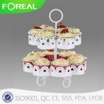 2-tiers 14PCS Cupake Stand / assiette à Dessert